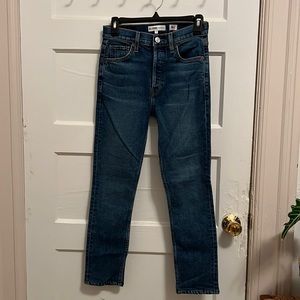 RE/DONE straight leg denim, button fly.